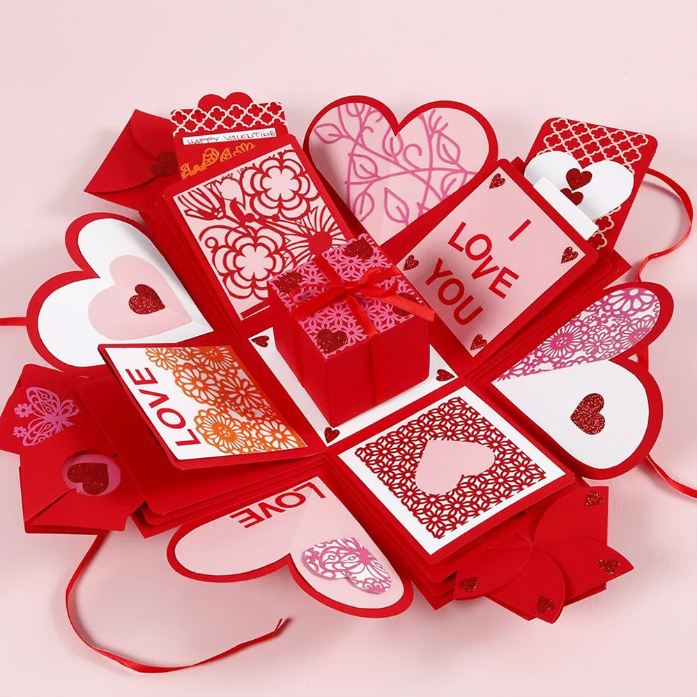 Red Glitter Heart Stickers | 2 Sheets