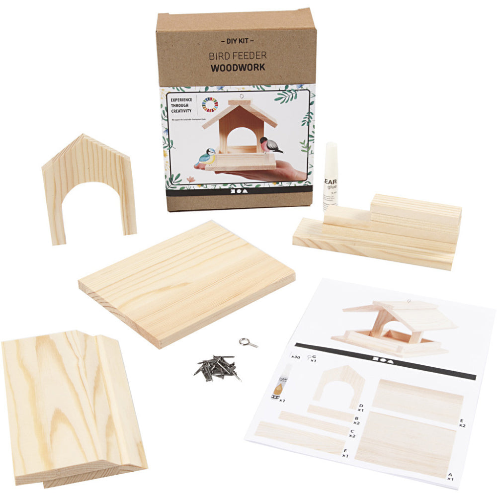 Woodworking Garden Simple DIY Bird Feeder Craft Kit - DAMAGED BOX