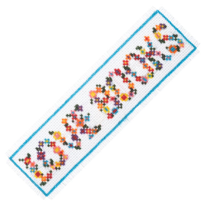 Love Books Floral Bookmark | Mini Counted Cross Stitch Kit | 13cm