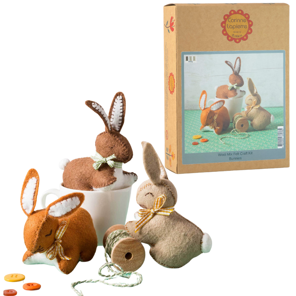 Bunnies| Felt Sewing Kit | Makes 3 | Corinne Lapierre