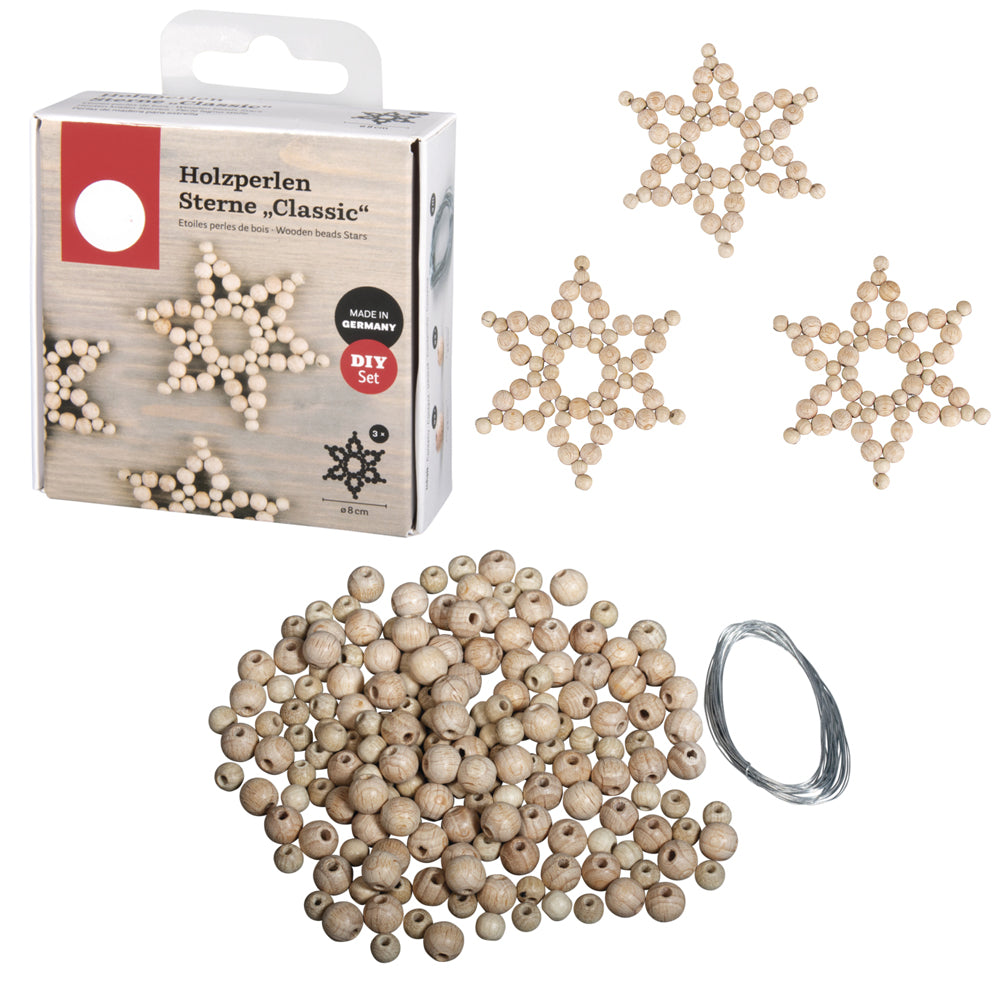 Wooden Bead Classic Star Craft Kit | Christmas Craft