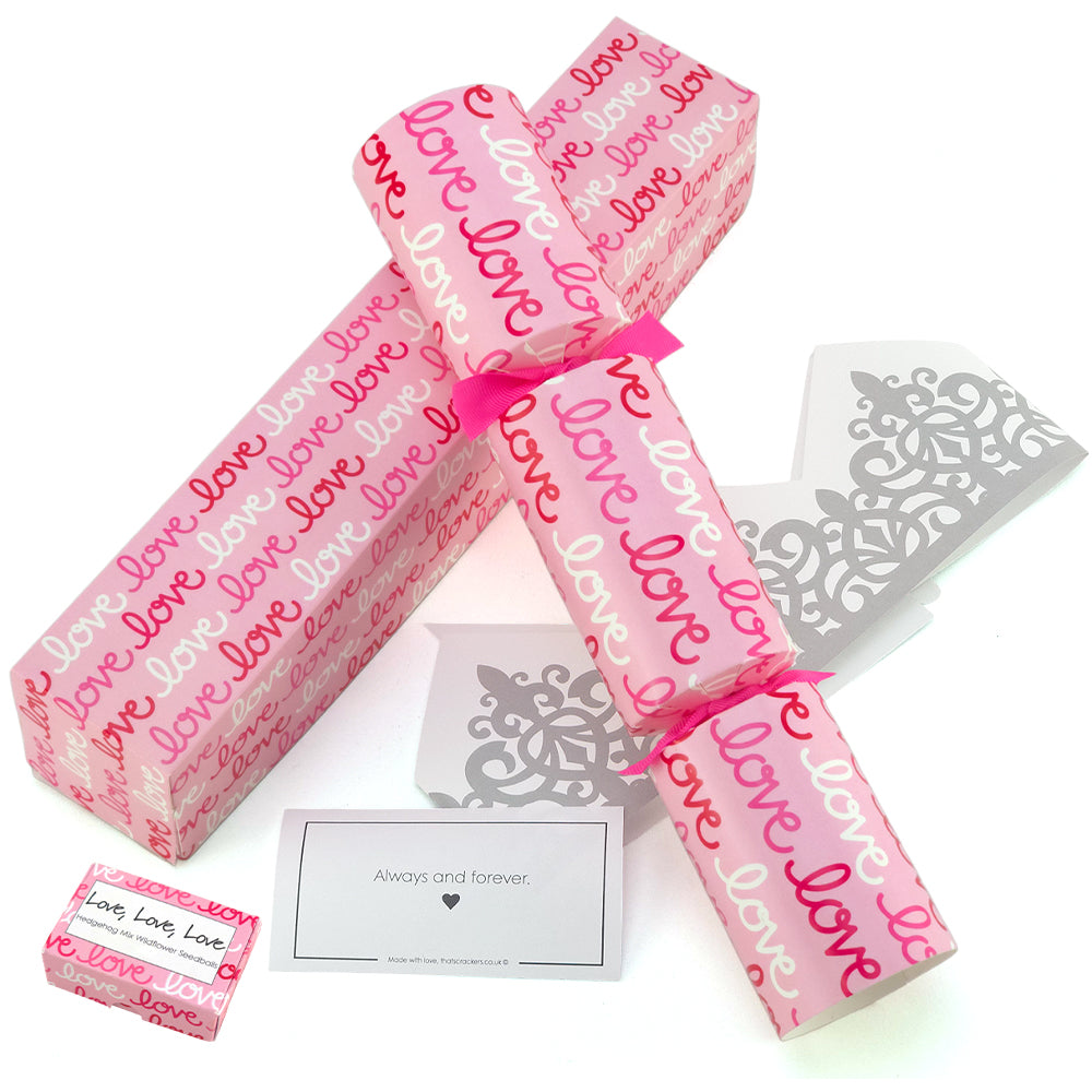 Love Love Love | Single Filled Valentine's Day Cracker | Choice of Gifts