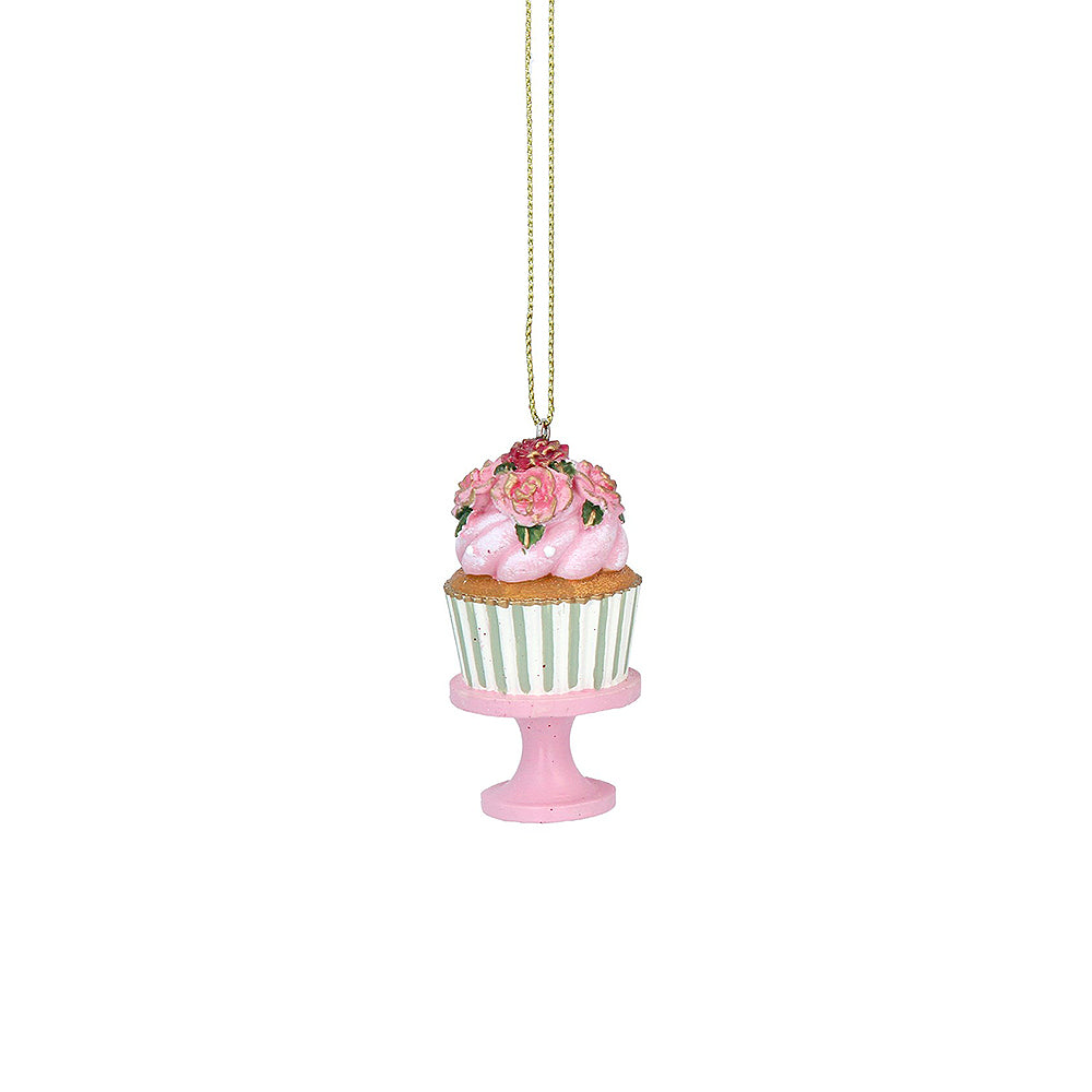 Light Pink Base | Afternoon Tea Cupcake Hanging Ornament | Cracker Filler | Mini Gift