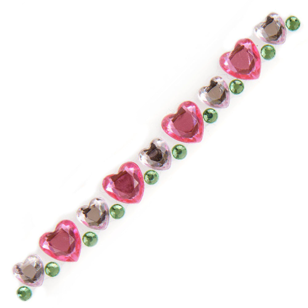 Jewelled Hearts | 50cm Tape of Jewels | Strip of Stickers for Papercrafts