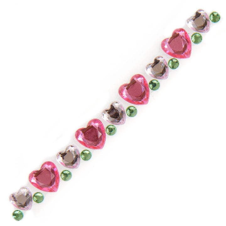Jewelled Hearts | 50cm Tape of Jewels | Strip of Stickers for Papercrafts