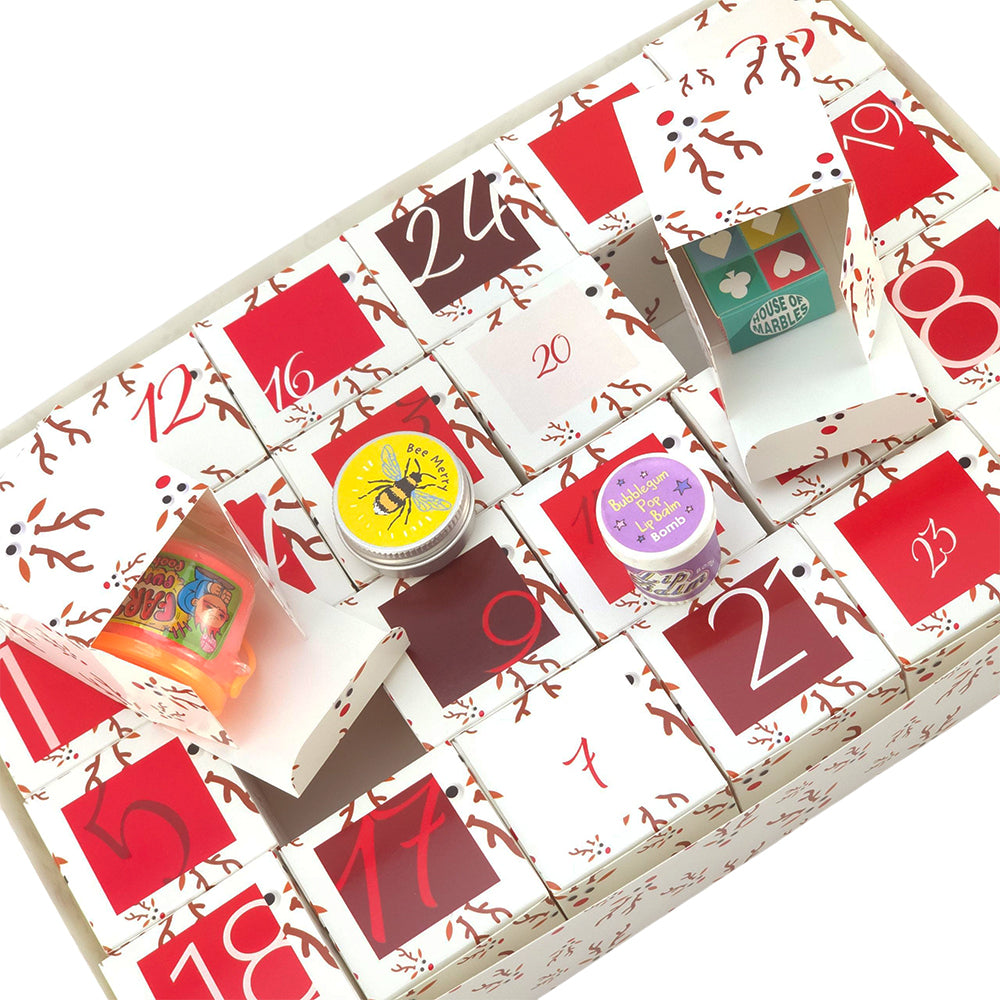 Personalised Advent Calendar Kit | 24 Cubes & Outer Box | Googly Rudolph
