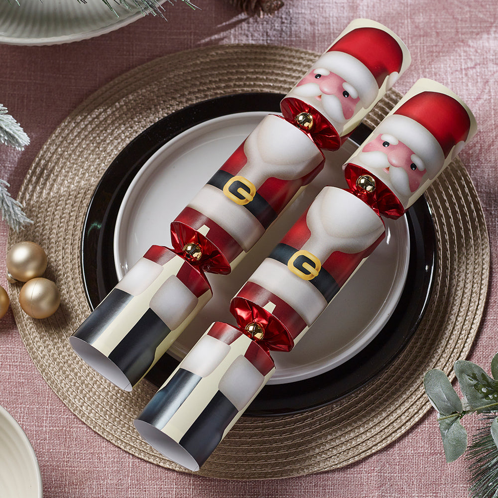 12 Classic Father Christmas Crackers | 30cm | Filled with Non-Plastic Gifts