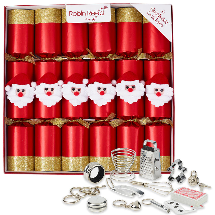 6 Jolly Santa Christmas Crackers | 30cm| Filled with Plastic Free Gifts