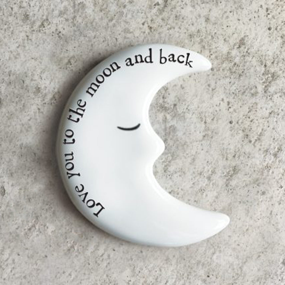 Love You to the Moon &amp; Back | Little Porcelain Moon Token | Cracker Filler