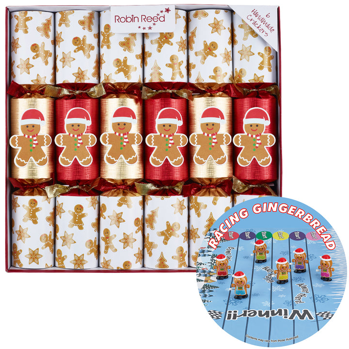 Racing Gingerbread Game | Chunky Christmas Crackers | 6 Pack | Ready Made