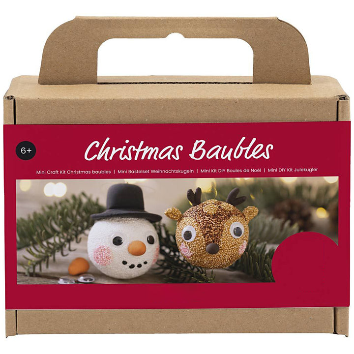 Rudolph &amp; Snowman | Kids Christmas Bauble Making Craft Kit | Makes 2
