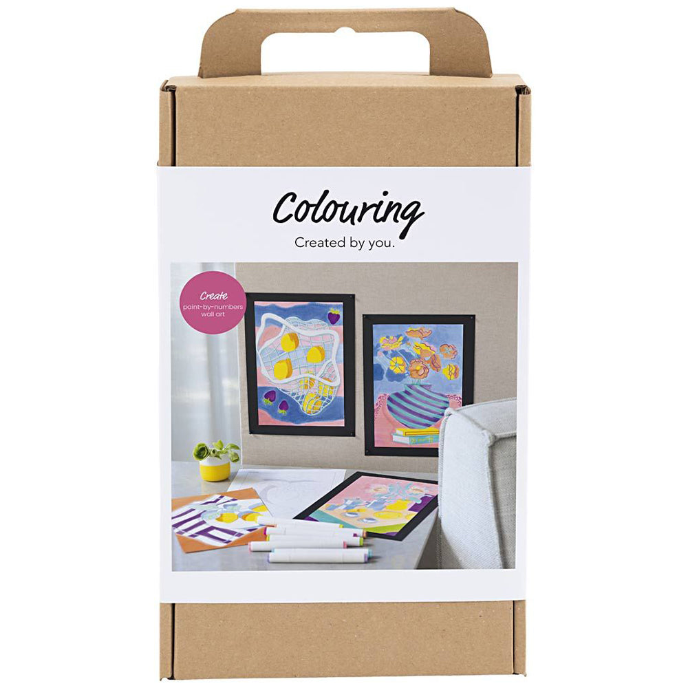 Colouring Craft Kit | Colour by Numbers with Markers | Adults & Older Kids