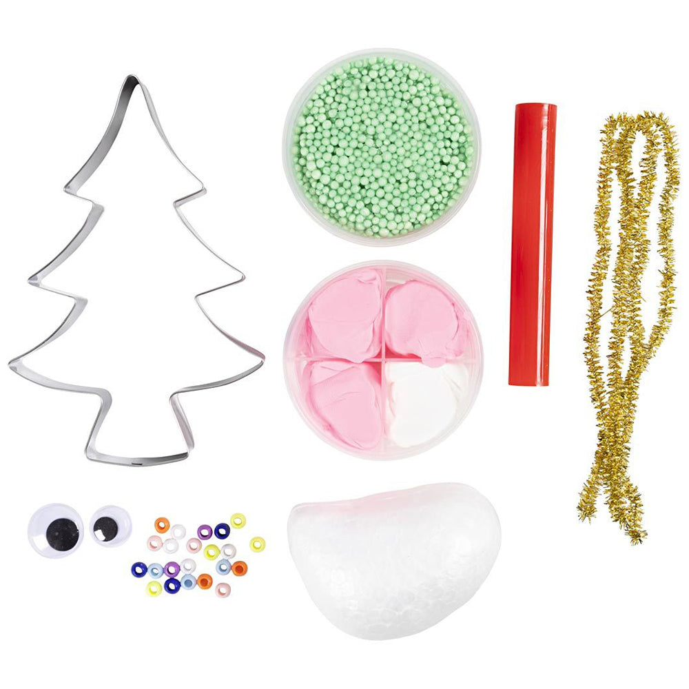 Pink Christmas Tree Monster | Kids Complete Modelling Craft Kit | Makes 1