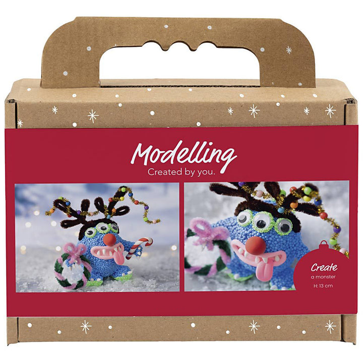 Blue Christmas Tree Monster | Kids Complete Modelling Craft Kit | Makes 2