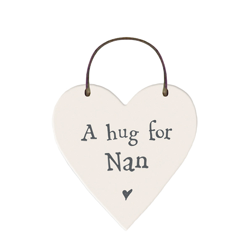 A Hug For Nan Mini Wooden Hanging Heart | Cracker Filler Gift