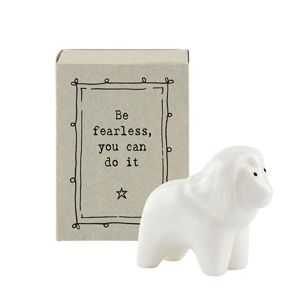 Mini Ceramic Lion Ornament Be Fearless You Can Do It | Cracker Filler Gift