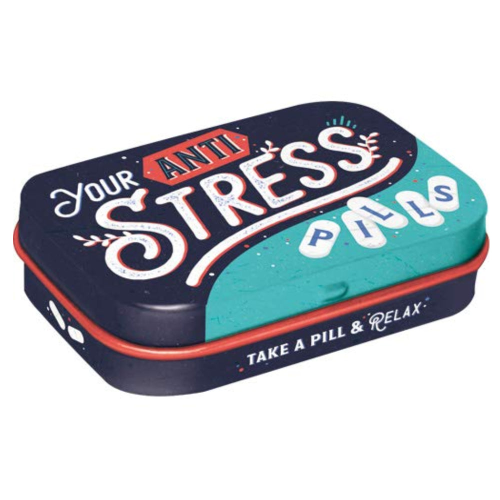 Funny Anti Stress Pills | 15g Sugar Free Mint Tin | Cracker Filler | Mini Gift