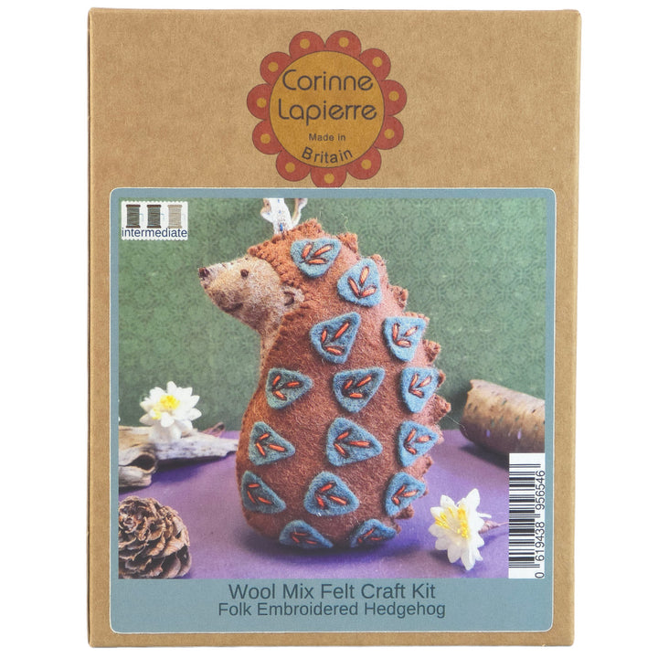 Hedgehog Hanging Ornament | Mini Felt Sewing & Embroidery Kit | Corinne Lapierre