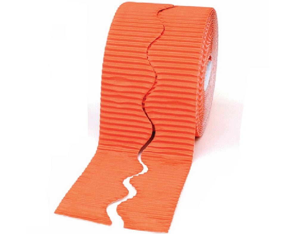 15.2m Corrugated Scalloped Card Bordette Classroom Border Roll - Choice of Colour