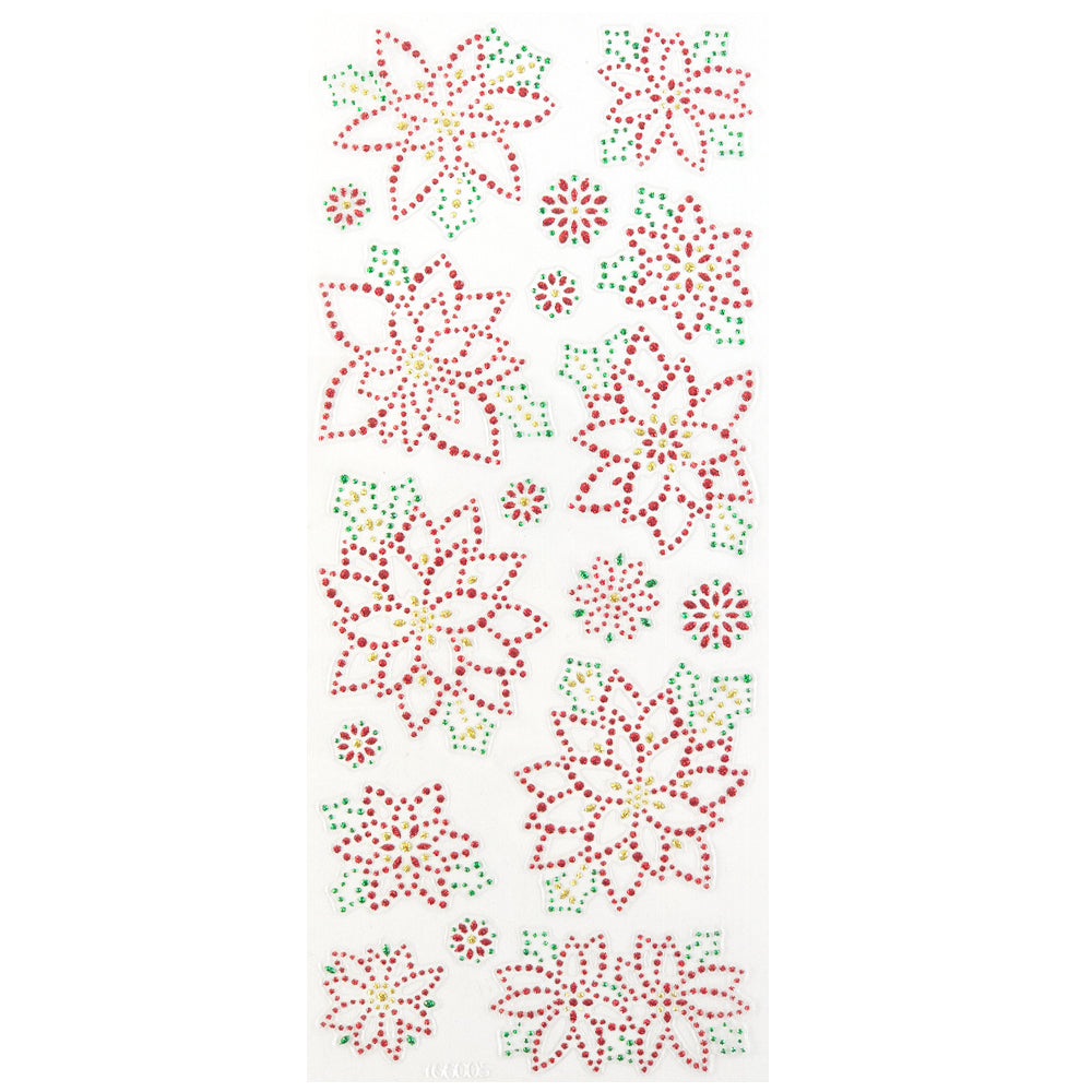 Christmas Poinsettia | Gem Style Sticker Sheet
