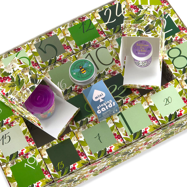 Advent Calendar Making Kit | 24 Cube Boxes &amp; Outer Box | Watercolour Berries