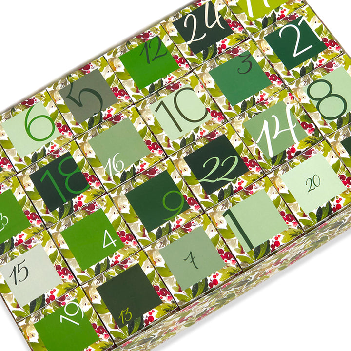 Advent Calendar Making Kit | 24 Cube Boxes &amp; Outer Box | Watercolour Berries