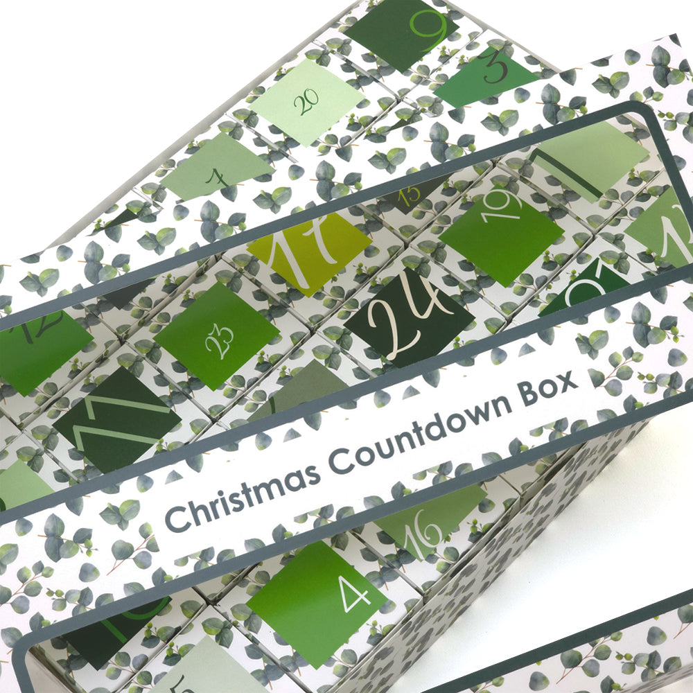Advent Calendar Making Kit | Cube or Soap Box Style | Watercolour Eucalyptus