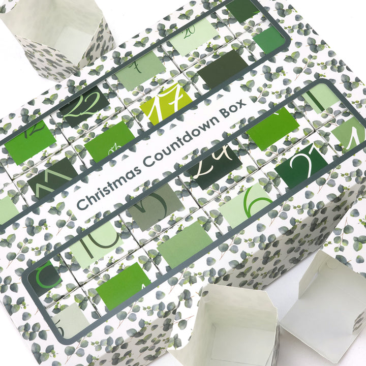 Advent Calendar Making Kit | Cube or Soap Box Style | Watercolour Eucalyptus