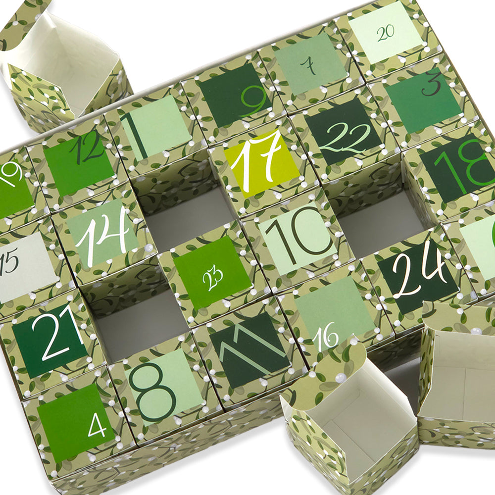 Personalised Advent Calendar Kit | 24 Cubes &amp; Outer Box | Simply Mistletoe