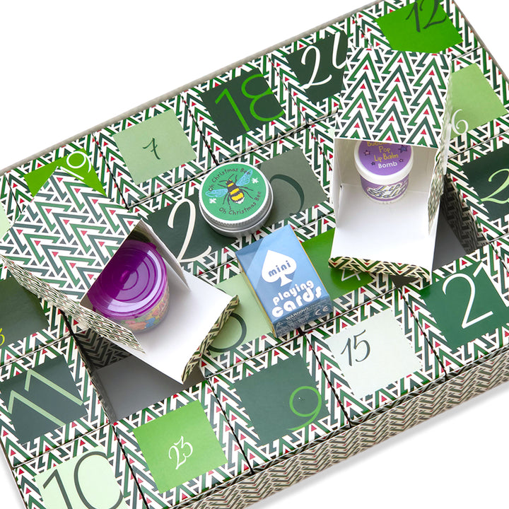 Personalised Advent Calendar Kit | 24 Cubes &amp; Outer Box | Christmas Tree Wave