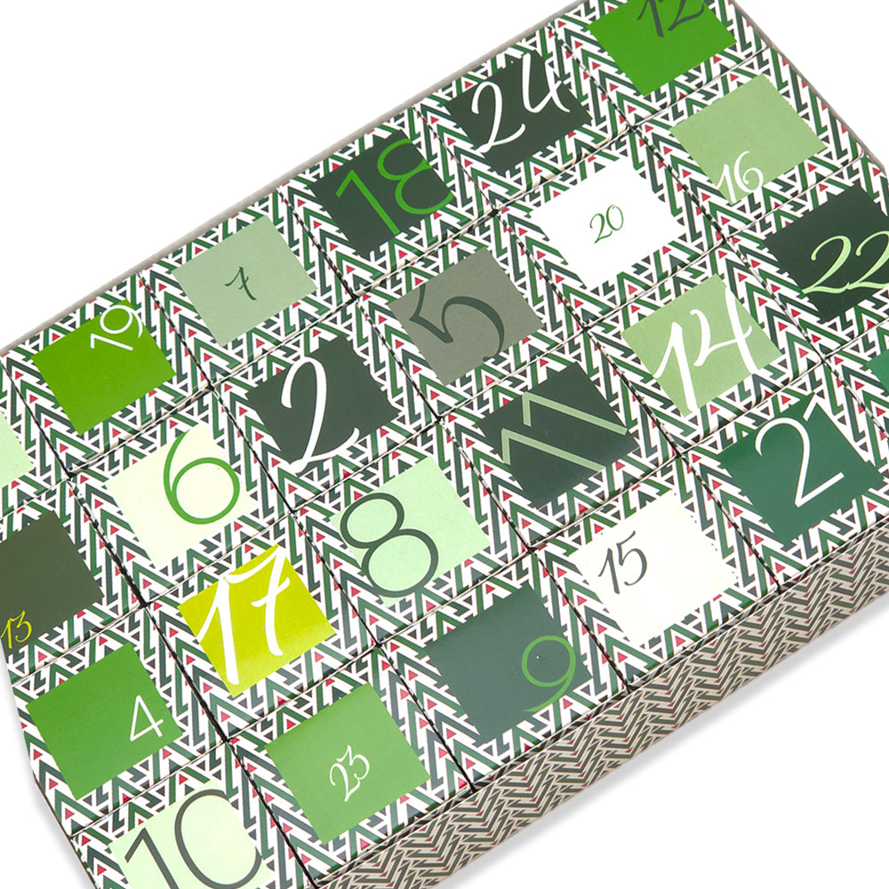 Personalised Advent Calendar Kit | 24 Cubes &amp; Outer Box | Christmas Tree Wave