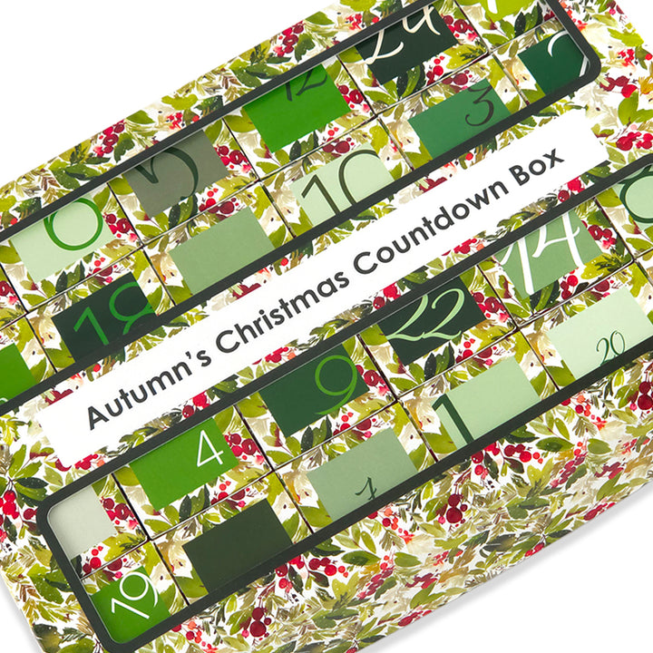 Personalised Advent Calendar Kit | 24 Cubes &amp; Outer Box | Watercolour Berries
