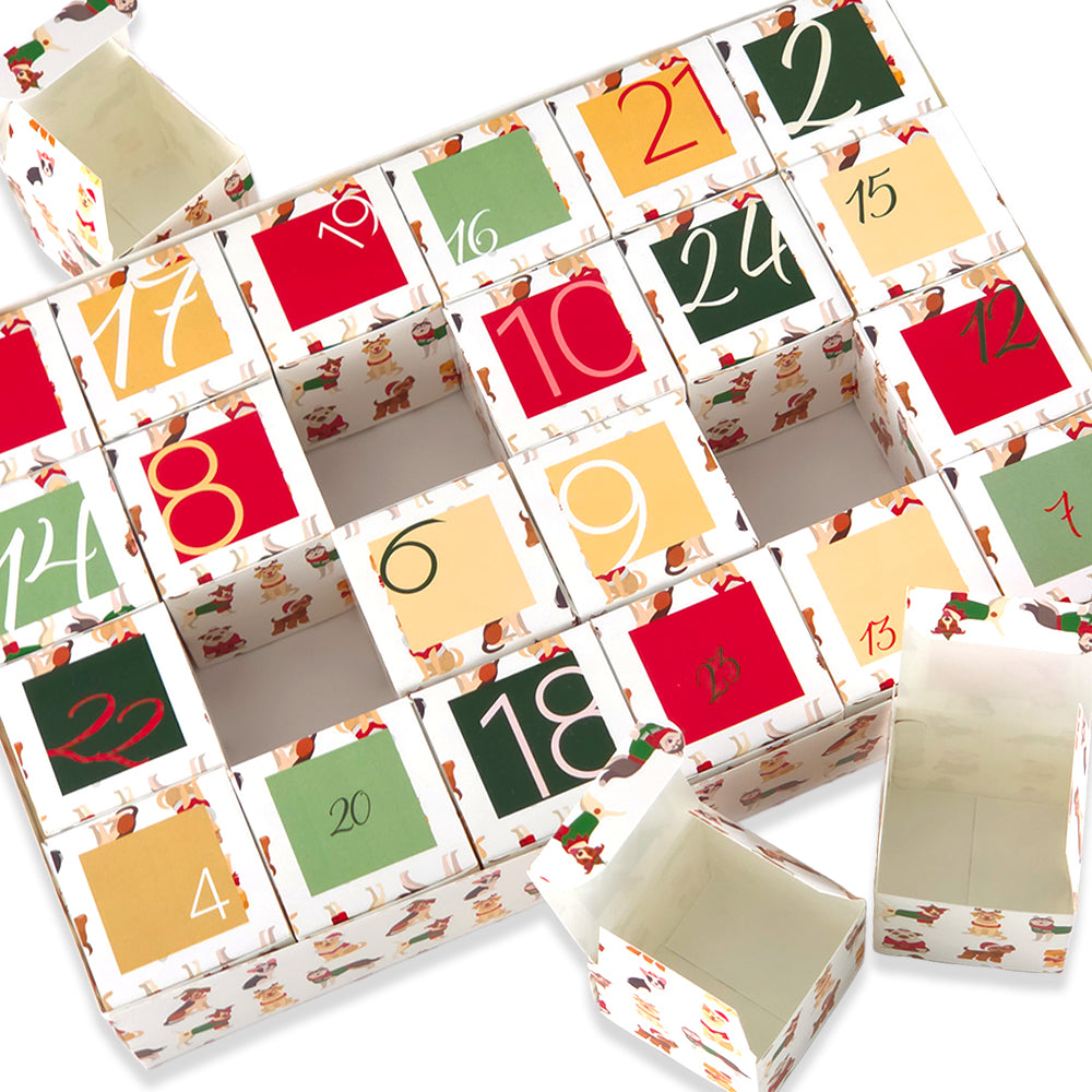 Personalised Advent Calendar Kit | 24 Cubes &amp; Outer Box | Christmas Dogs