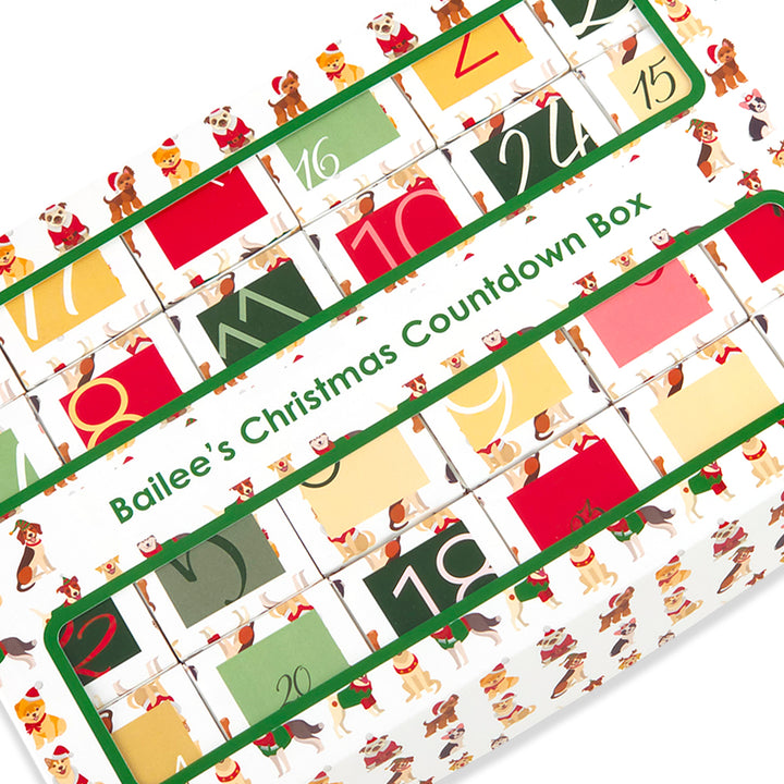 Personalised Advent Calendar Kit | 24 Cubes &amp; Outer Box | Christmas Dogs