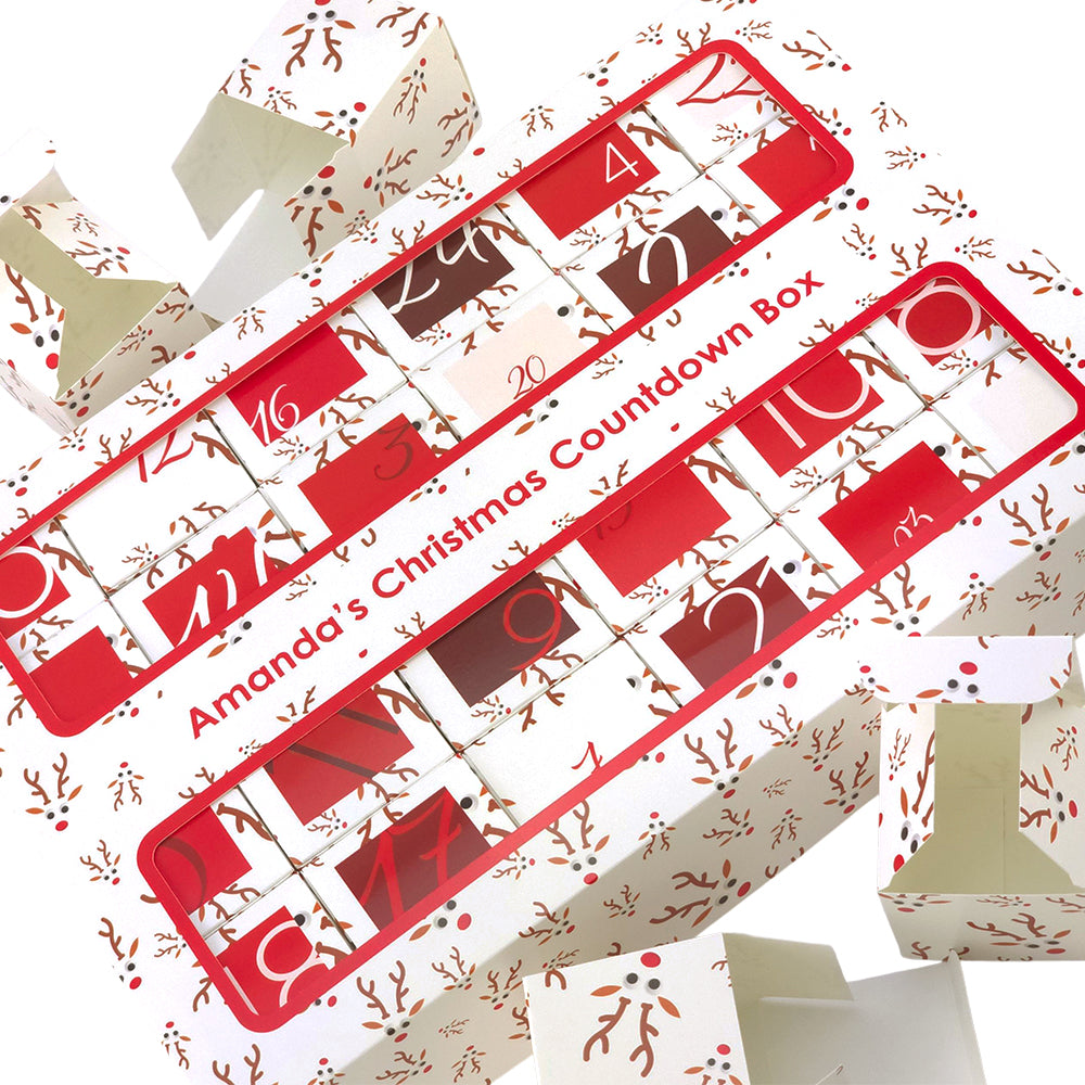 Personalised Advent Calendar Making Kit | Cube or Soap Box Style | Googly Rudolph