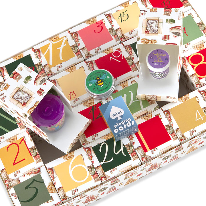 Advent Calendar Making Kit | 24 Cube Boxes &amp; Outer Box | Cute Christmas Cats