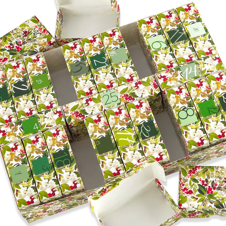 Advent Calendar Making Kit | 25 Soap Boxes &amp; Outer Box | Watercolour Berries