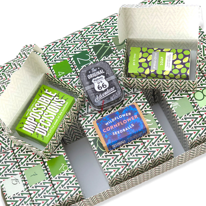 Advent Calendar Making Kit | 25 Soap Boxes &amp; Outer Box | Geometric Christmas