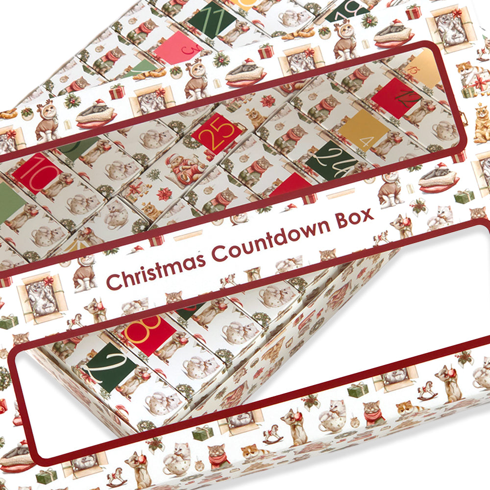 Advent Calendar Making Kit | 25 Soap Boxes &amp; Outer Box | Cute Christmas Cats