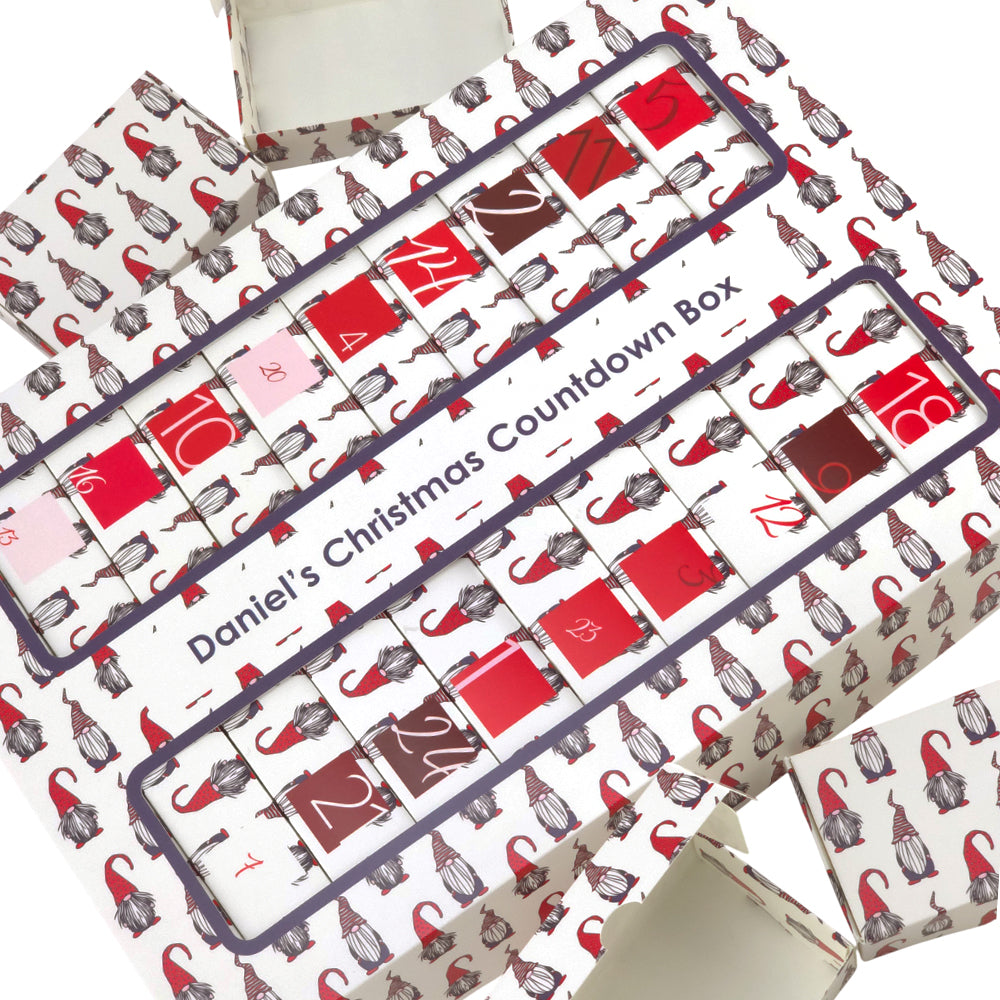 Personalised Advent Calendar Making Kit | Cube or Soap Box Style | Nordic Gonk