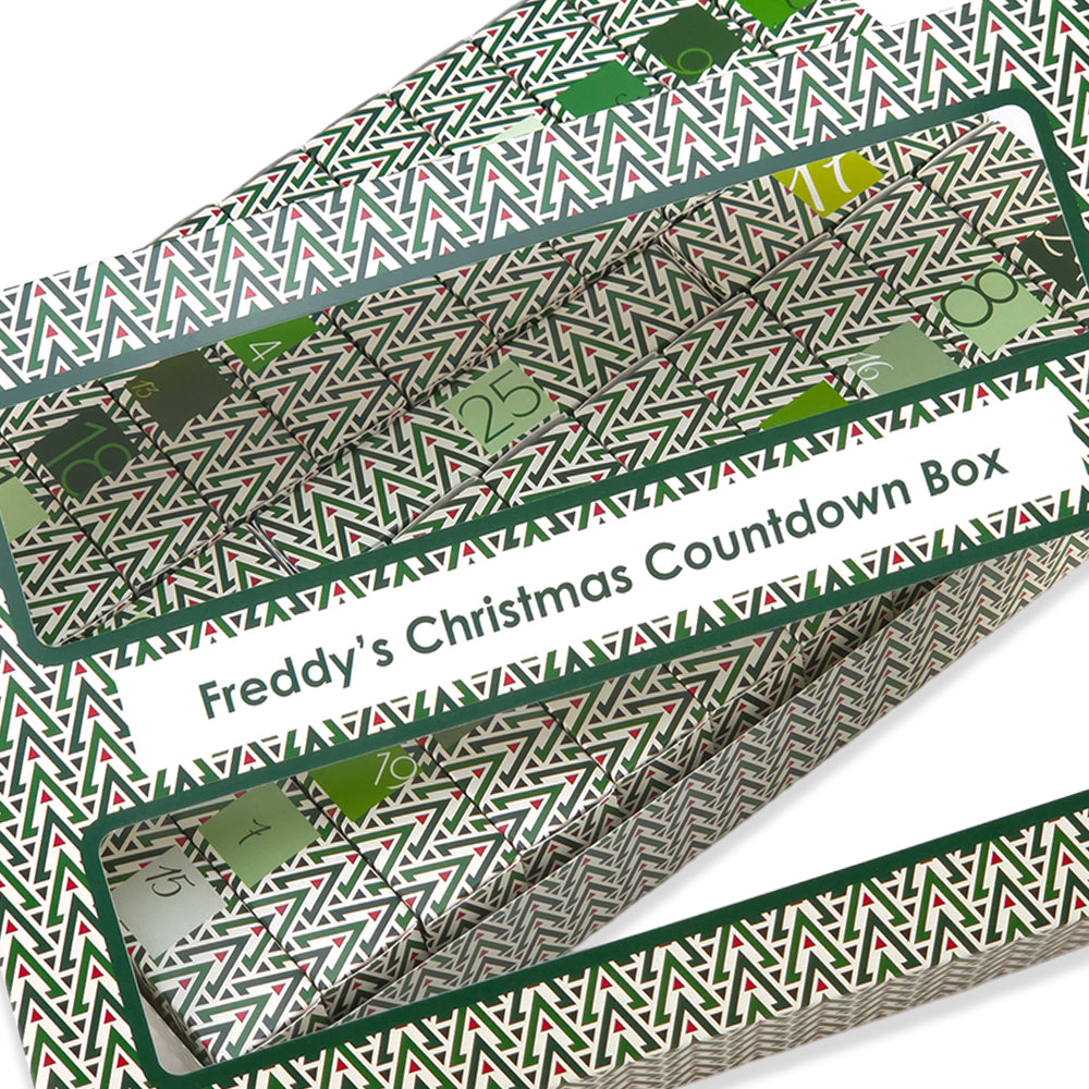 Personalised Advent Calendar Kit | 25 Soap Boxes &amp; Outer Box | Geometric Christmas