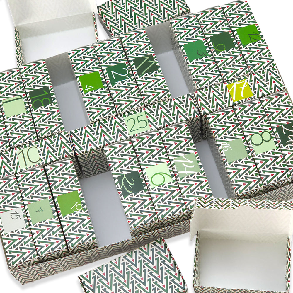 Personalised Advent Calendar Kit | 25 Soap Boxes &amp; Outer Box | Geometric Christmas