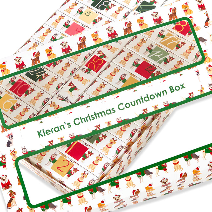 Personalised Advent Calendar Kit | 25 Soap Boxes &amp; Outer Box | Christmas Dogs