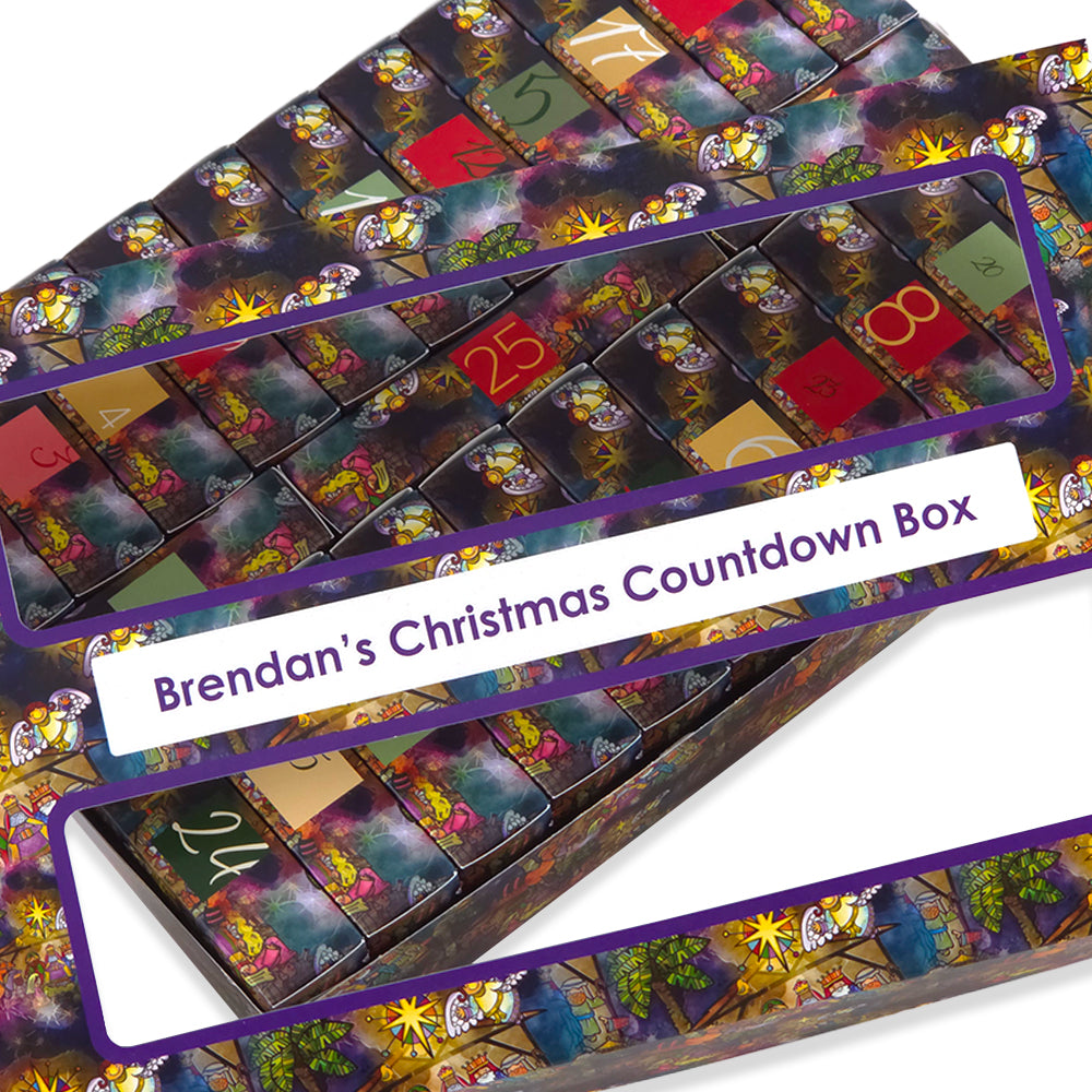 Personalised Advent Calendar Kit | 25 Soap Boxes & Outer Box | Kids Nativity