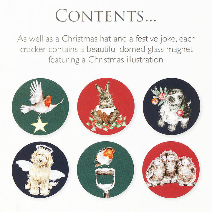 Christmas Robins Luxury Crackers | Magnet Gifts | Pack of 6 | Wrendale Designs