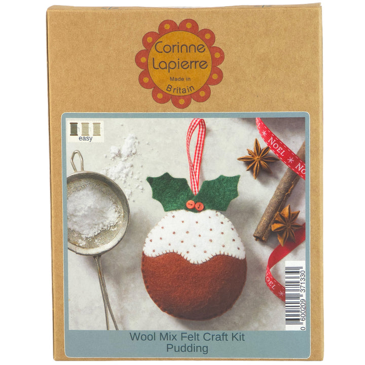Christmas Pudding Hanging Ornament | Mini Felt Sewing Kit | Corinne Lapierre