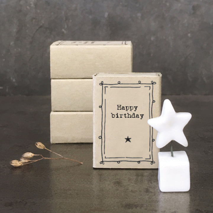 Mini Ceramic Standing Star Ornament in a Gift Box | Cracker Filler Gifts