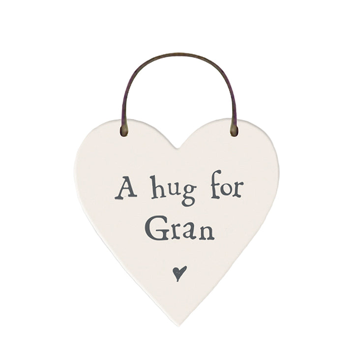 A Hug For Gran Mini Wooden Hanging Heart | Cracker Filler Gift