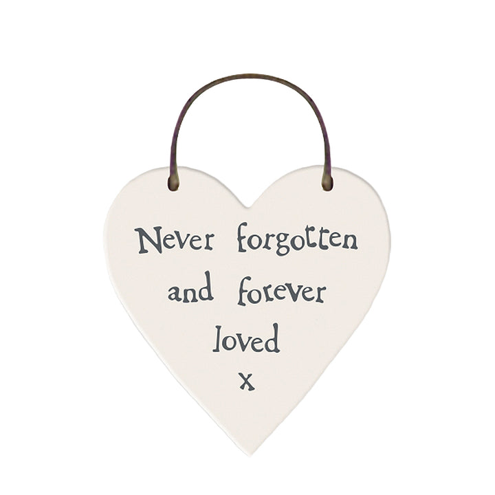 Never Forgotten and Forever Loved Mini Wooden Hanging Heart | Cracker Filler Gift