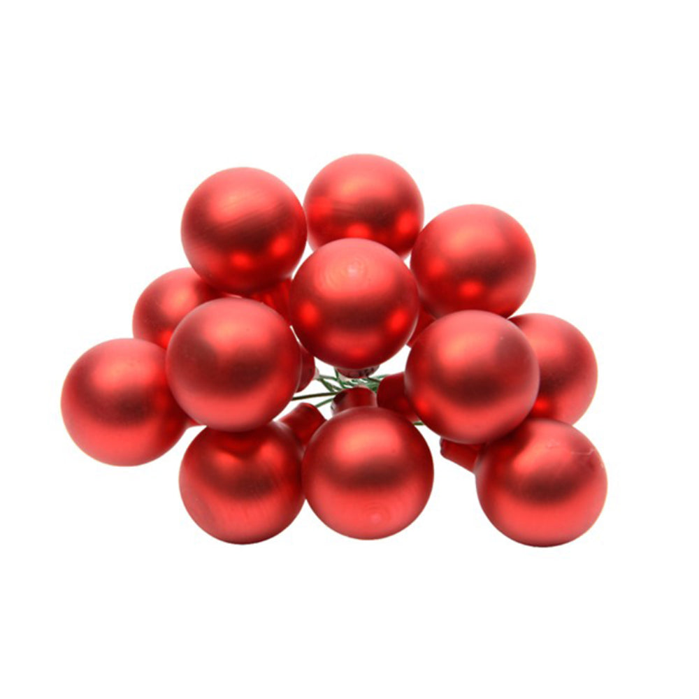 12 Red 20mm Glass Berry Picks | Christmas Wreath Making & Floristry